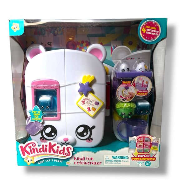 Kindi Kids Fun Refrigerator Fridge- Includes 4 Exclusive Shopkins Doll Playset - Picture 1 of 5